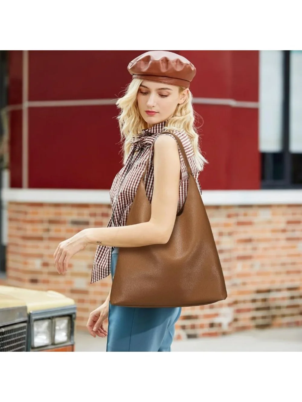 Stylish Soft Vegan Leather Hobo Bags for Women - Slouchy Tote Handbags for Work